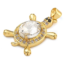 Charms de circonita cúbica micro pavé de latón bañado en forma de rejilla de tortuga&nbsp;KK-G513-78A-05G