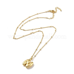 Collier pendentif lettre initiale en laiton&nbsp;LS-NJEW-A015-21G-N