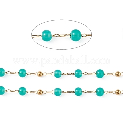 Cadena de cuentas redondas de jade natural teñido&nbsp;CHS-C006-01F