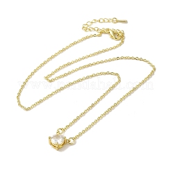 Colliers à pendentif en laiton avec verre&nbsp;NJEW-B082-03G