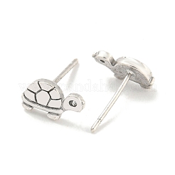 Ohrstecker aus Messing mit Zirkonia in Schildpatt-Optik für Damen&nbsp;EJEW-Z048-02P