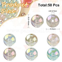 50 Stück transparente Acrylperlen mit UV-Beschichtung&nbsp;OACR-CJ0001-33