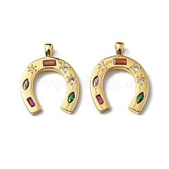 Porte micro ouvrent pendentifs zircone cubique en laiton de placage&nbsp;KK-P235-11G