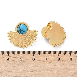 Orecchini a bottone in acciaio inossidabile 304 con turchese sintetico per donna&nbsp;EJEW-U046-17B-G