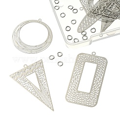 10 pièces 5 gros pendentifs en filigrane de laiton de style&nbsp;KK-YW0001-50
