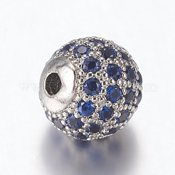 Perline zirconi micro pave  in ottone&nbsp;ZIRC-E134-8mm-02