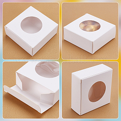 Leere handgemachte Seifenverpackungsboxen aus Pappe mit rundem Sichtfenster&nbsp;CON-WH0086-178B