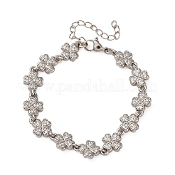 Messing-Gliederarmbänder mit Mikropflaster und klaren Zirkonia für Damen&nbsp;BJEW-D342-04P