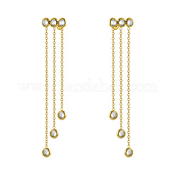 Pendientes de botón de acero inoxidable quirúrgico 316 con micro pavé de circonitas cúbicas transparentes para mujer&nbsp;WGF4ABD-01