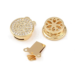 Fermoirs en laiton micro pavé de zircone cubique transparente&nbsp;KK-L255-02G-06