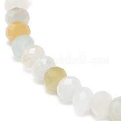 Bracciali elasticizzati con perline di rondelle in morganite naturale da donna&nbsp;BJEW-JB08956-01