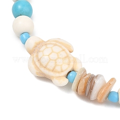 Pulseras de cuentas de turquesa sintética y concha&nbsp;BJEW-JB13638