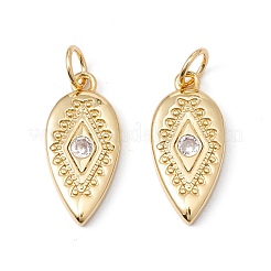 Placage de crémaillère en laiton micro pavé pendentifs en zircone cubique claire&nbsp;ZIRC-C040-43G