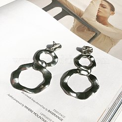 Gewellte Ring-Ohrstecker aus Legierung&nbsp;FS-WG243E2-01