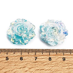 Cabochons en résine opaque bicolore et poudre pailletée&nbsp;RE-CBA7537-03