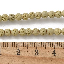 Fili di perline sintetiche tinte in pietra lavica&nbsp;G-H311-08D-01