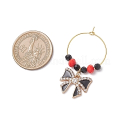 4 stücke bowknot schmetterling legierung strass & emaille anhänger weinglas charme&nbsp;AJEW-JO00264