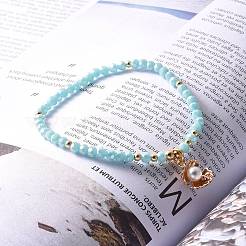 Bracciali di perline di vetro sfaccettato tratto&nbsp;BJEW-JB05487-04