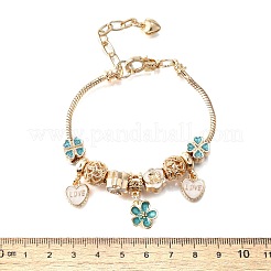 Braccialetti con ciondoli in lega smaltata con perline europee&nbsp;BJEW-F495-02G