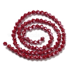 Brins de perles de verre galvanisées de couleur unie opaque&nbsp;EGLA-A039-P4mm-A01