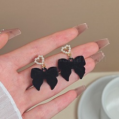 Pendientes colgantes de corazón con lazo&nbsp;FS-WGEFD98-02