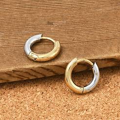 Pendientes de aro de acero inoxidable de dos tonos 201&nbsp;EJEW-Q002-01G-01