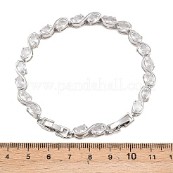 Bracelets de tennis en laiton platine sertis de micro-pavés de zircone cubique&nbsp;BJEW-B160-04P-05
