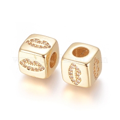 Messing Mikro ebnen Zirkonia European Beads&nbsp;ZIRC-G162-14G-02