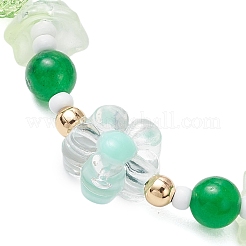 Pulseras trenzadas de cuentas de jade natural de Malasia&nbsp;BJEW-MZ00167-01