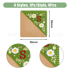 4 Stück Lesezeichen aus Filz in 4 Stilen mit Stickereien.&nbsp;FIND-HY0003-46S