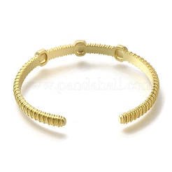Gestellplattierte Armreifen aus Messing mit Mikropavé-Kubikzirkonia&nbsp;BJEW-P336-12G