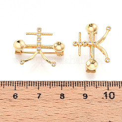 Messing-Mikro pflastern Zirkonia Brosche Zubehör&nbsp;KK-N258-19G