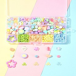 Kits de accessoires de fabrication de bijoux en perles acryliques et en argile polymère&nbsp;DIY-FS0006-86