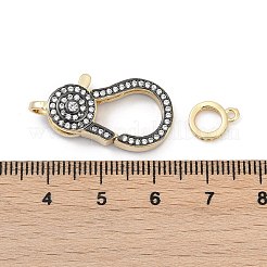 Flache runde Messing-Mikropflaster-Karabinerverschlüsse mit klarem Zirkonia&nbsp;KK-U062-26G