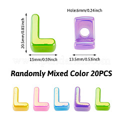 20 pièce de perles européennes en acrylique opaque avec placage UV&nbsp;OACR-TADJ0001-16L