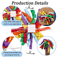 Selbstklebendes Geschenkpapier-Accessoire aus gelockten Polyesterschleifen&nbsp;DIY-WH20053-03A