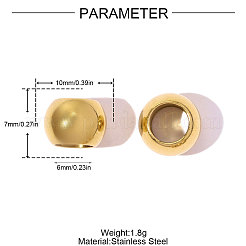 304 Edelstahl-Europäische Perlen&nbsp;STAS-OY007-33G
