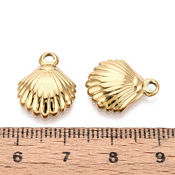 Strukturierte Anhänger in Muschelform aus 304 Edelstahl&nbsp;X-STAS-T072-56G