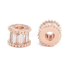 Perle di zirconi cubici trasparenti in micro pavè di ottone&nbsp;ZIRC-L101-08RG