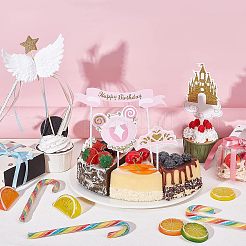 4 Stück Flügel- und Stern-Kuchenaufsatz aus Kunstharz in zwei Farben&nbsp;DIY-FH0002-91