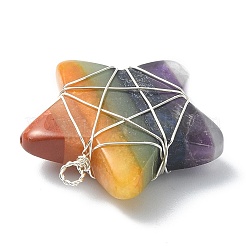 7 Chakra-Edelstein-Anhänger mit Kupferdraht umwickelt&nbsp;PALLOY-TA00050-02