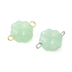 2 Stück 2-farbig besprühte Glasimitat-Jade-Verbinder-Anhänger&nbsp;PALLOY-JF03525-01