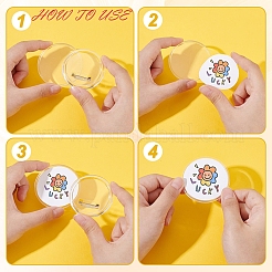 Insigne bouton rond plat vierge en acrylique avec épingles en fer&nbsp;FIND-L029-01P-02