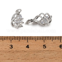Messingpflaster klare Zirkonia Charms&nbsp;KK-CBA7157-10P