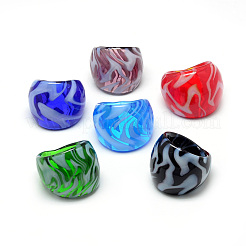 Handgefertigte Murano Breitbandfingerringe&nbsp;RJEW-T002-01-B