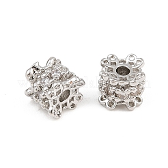 Laiton micro pavé de perles de zircone cubique claires&nbsp;CU-CBAF1EE-07A-P