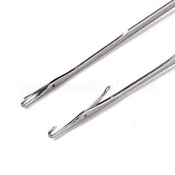 Platin Ton Kunststoff-Griff Eisen Häkelnadeln Nadeln&nbsp;TOOL-R093-01