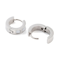 Orecchini a cerchio huggie in acciaio inossidabile 304 e conchiglia naturale per donna&nbsp;EJEW-C096-24P