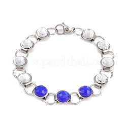 Bracciali da donna con catena a maglie in acciaio inossidabile 304 e vetro.&nbsp;GL-T001-02A