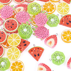 42 pz. 7 stili di pendenti in resina opaca verniciati a spruzzo con tema frutta&nbsp;RESI-TA0005-52
